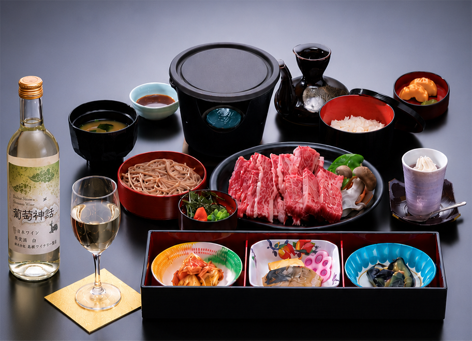 島根和牛2種盛り御膳(縁)
